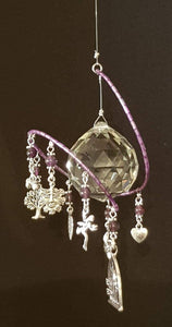 Fairy Garden with Amethyst crystals Suncatcher - Novelty gifts