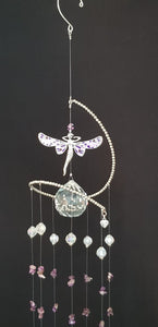 Purple Angel/Dragonfly Spiral Suncatcher