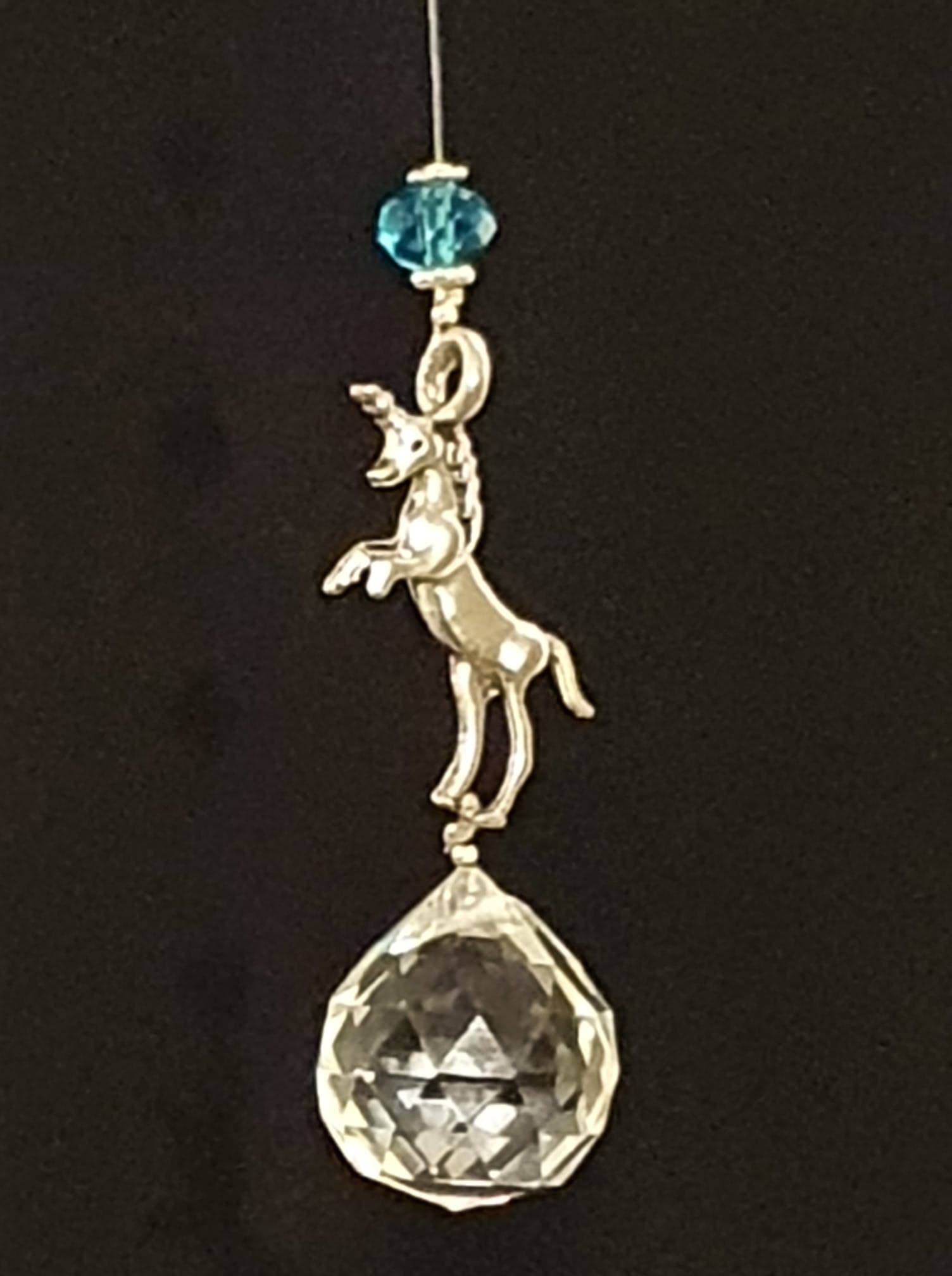 Silver Unicorn single drop suncatcher