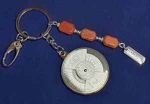 Novelty Calendar Key ring Red Goldstone 'Namaste'