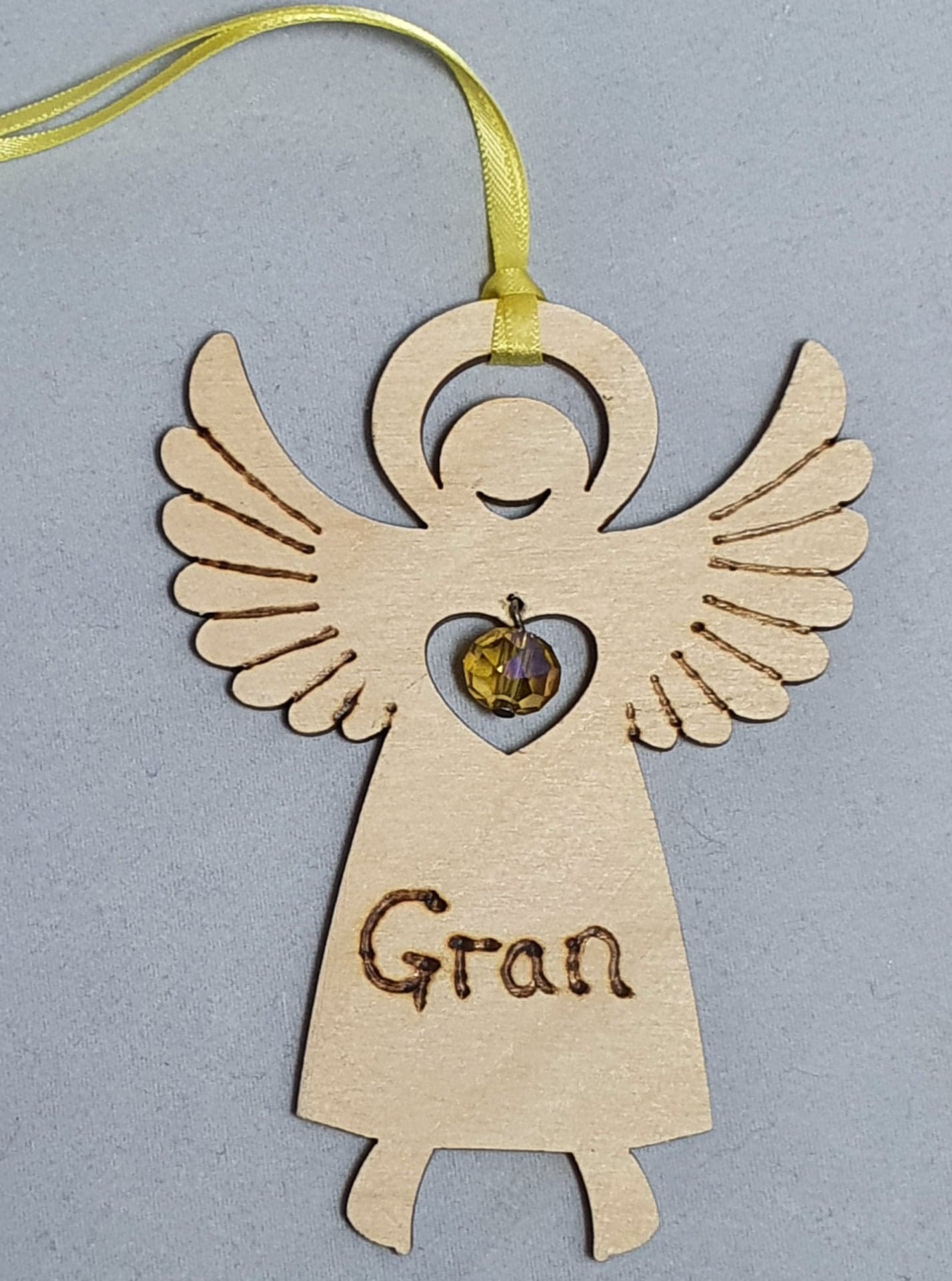 'Rustic Charm' Angel with word "Gran"