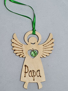 Rustic Charm Angel with word "Papa"