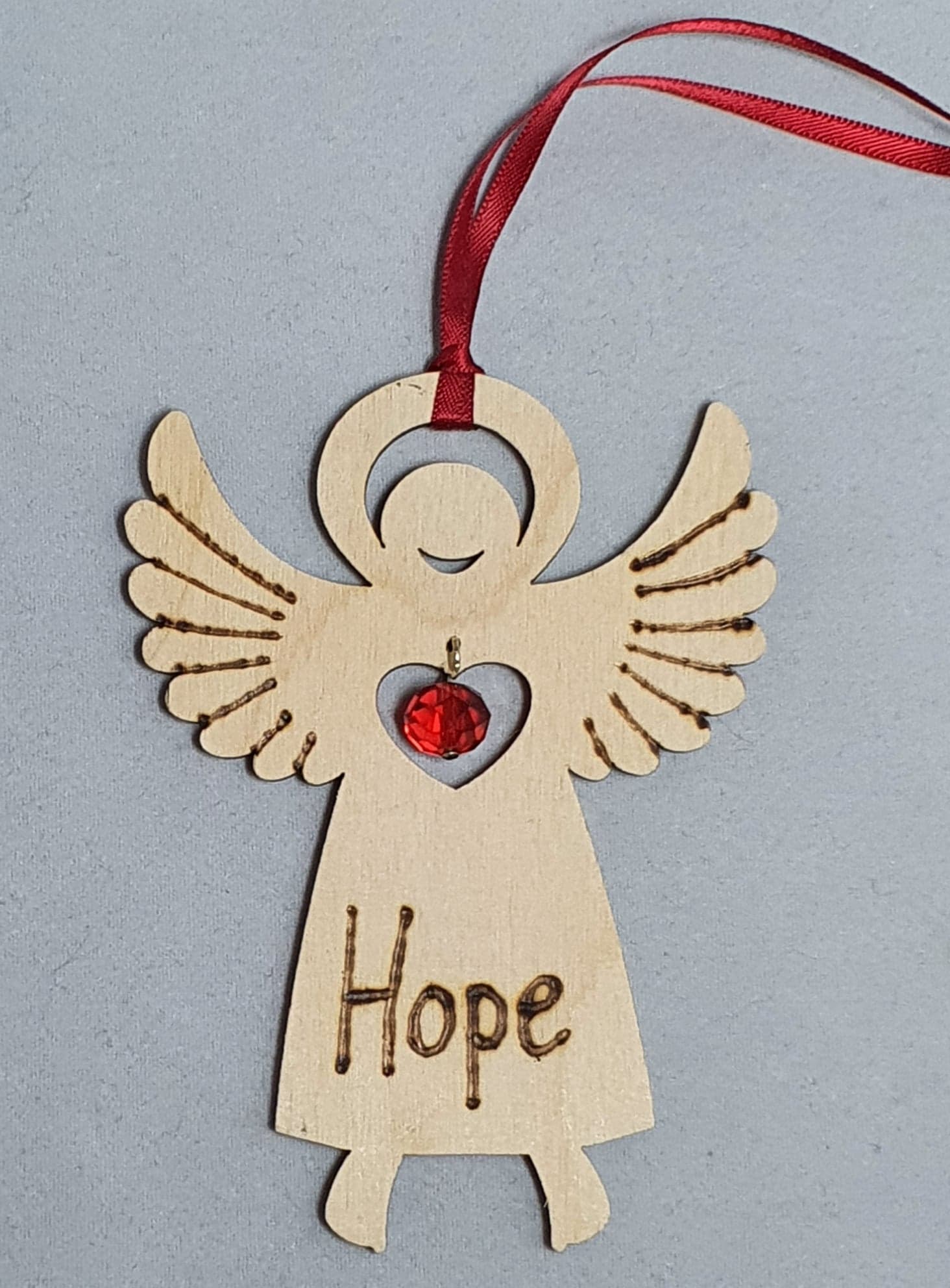 Rustic Charm Angel with word "Hope"