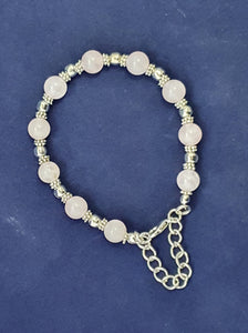 Rose Quartz semi-precious beaded bracelet