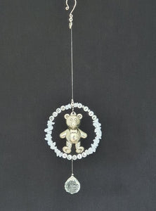 Personalised Baby theme suncatcher with semi-precious crystals